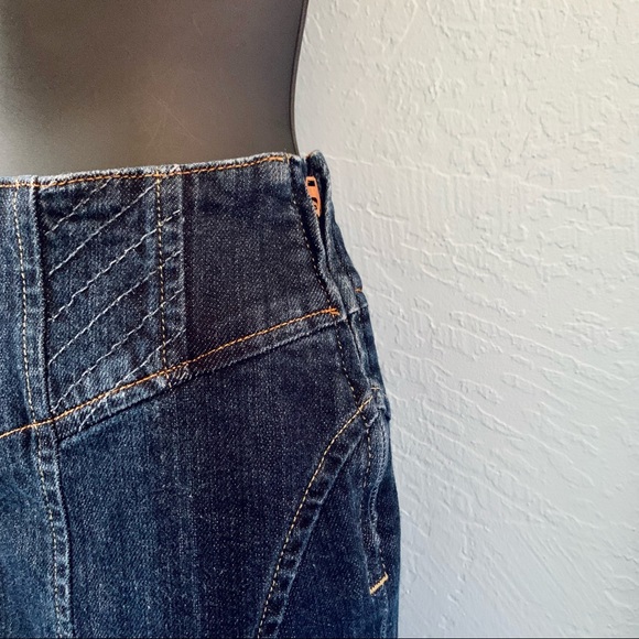 Bebe Denim Lace Back Corset Skirt Size Small - Picture 5 of 16